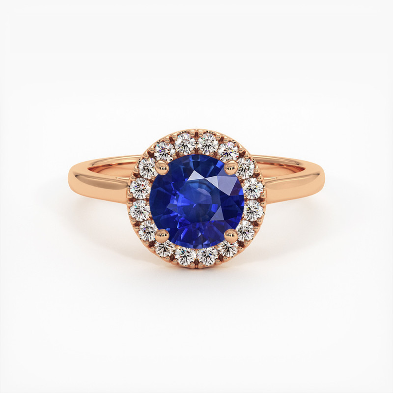 Destin&eacute;e Solit&auml;r mit nat&uuml;rlichem blauem Saphir &ndash; 18K Gold