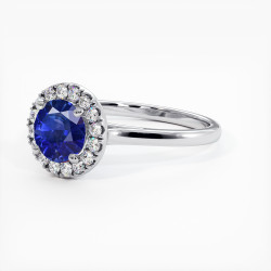 Destin&eacute;e Solit&auml;r mit nat&uuml;rlichem blauem Saphir &ndash; 18K Gold