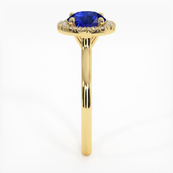 Destin&eacute;e Solit&auml;r mit nat&uuml;rlichem blauem Saphir &ndash; 18K Gold