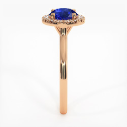 Destin&eacute;e Solit&auml;r mit nat&uuml;rlichem blauem Saphir &ndash; 18K Gold