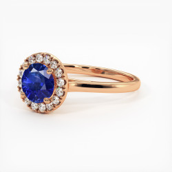 Destin&eacute;e Solit&auml;r mit nat&uuml;rlichem blauem Saphir &ndash; 18K Gold