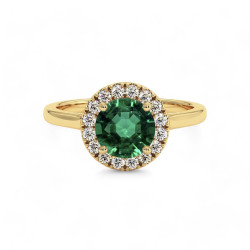 Destin&eacute;e Solit&auml;r-Ring &ndash; 18K Gold & nat&uuml;rlicher Smaragd