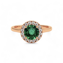Destin&eacute;e Solit&auml;r-Ring &ndash; 18K Gold & nat&uuml;rlicher Smaragd
