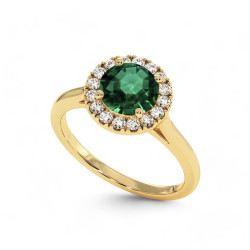 Destin&eacute;e Solit&auml;r-Ring &ndash; 18K Gold & nat&uuml;rlicher Smaragd