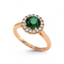 Destin&eacute;e Solit&auml;r-Ring &ndash; 18K Gold & nat&uuml;rlicher Smaragd