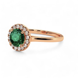 Destin&eacute;e Solit&auml;r-Ring &ndash; 18K Gold & nat&uuml;rlicher Smaragd
