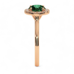 Destin&eacute;e Solit&auml;r-Ring &ndash; 18K Gold & nat&uuml;rlicher Smaragd
