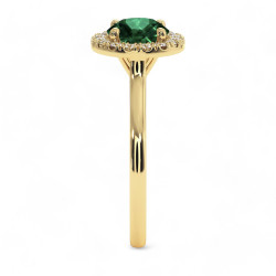 Destin&eacute;e Solit&auml;r-Ring &ndash; 18K Gold & nat&uuml;rlicher Smaragd