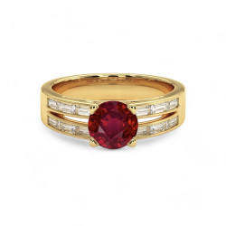 Celinni خاتم سوليتير "لور" مع الياقوت الأحمر الطبيعي – سوليتير