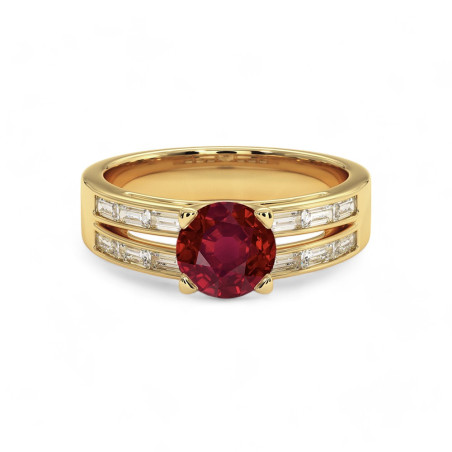 خاتم سوليتير لور مع الياقوت الأحمر الطبيعي