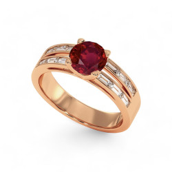 Celinni خاتم سوليتير "لور" مع الياقوت الأحمر الطبيعي – سوليتير