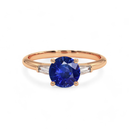 Solitaire Satine mit Natürlichem Saphir