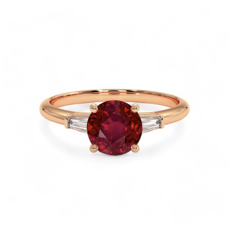 Solitaire Satine rubis naturel