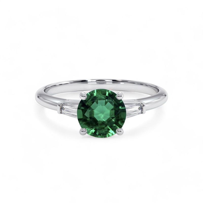 Solitaire Satine esmeralda natural
