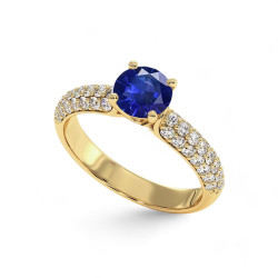 Celinni خاتم سوليتير بامينا مع ياقوت أزرق طبيعي – سوليتير