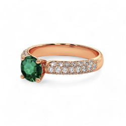 Celinni خاتم سوليتير بامينا مع إيميرالد طبيعي – سوليتير