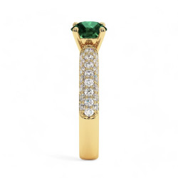 Celinni خاتم سوليتير بامينا مع إيميرالد طبيعي – سوليتير