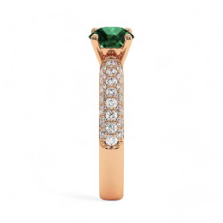 Celinni خاتم سوليتير بامينا مع إيميرالد طبيعي – سوليتير