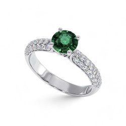 Celinni خاتم سوليتير بامينا مع إيميرالد طبيعي – سوليتير