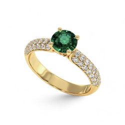 Celinni خاتم سوليتير بامينا مع إيميرالد طبيعي – سوليتير