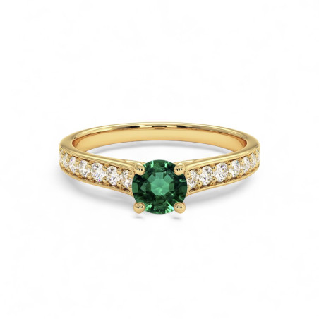 سوليتير Mon Amour مع الزمرد الطبيعي