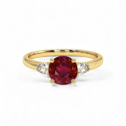 Celinni خاتم سوليتير نينا مع الياقوت الأحمر الطبيعي – سوليتير