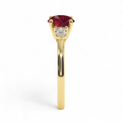 Celinni خاتم سوليتير نينا مع الياقوت الأحمر الطبيعي – سوليتير