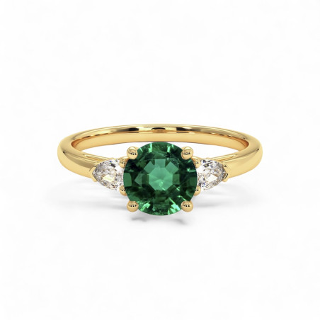 خاتم سوليتير نينا مع إيميرالد طبيعي