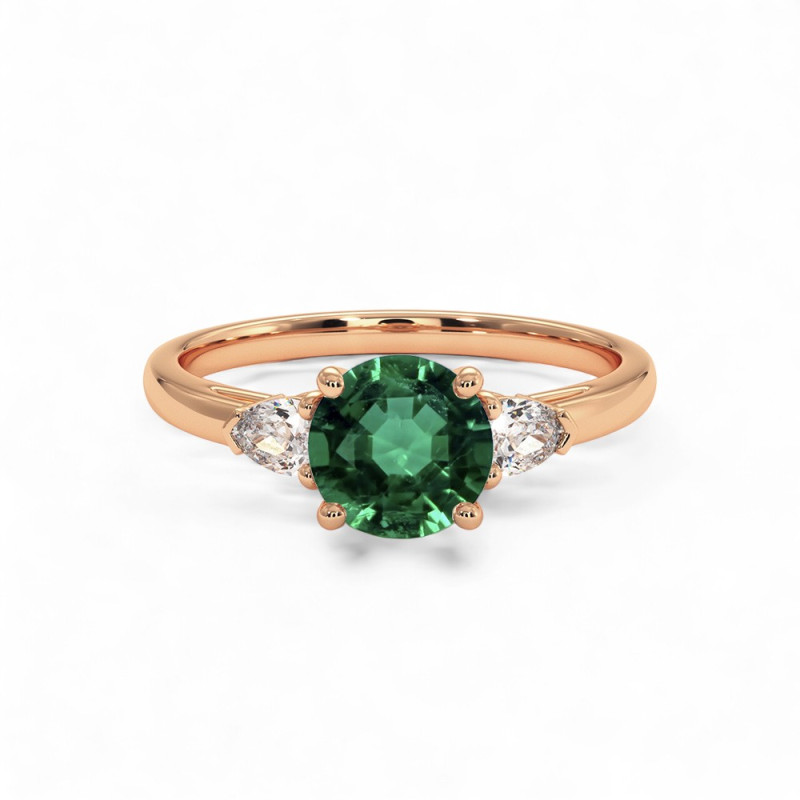 Celinni خاتم سوليتير نينا مع إيميرالد طبيعي – سوليتير