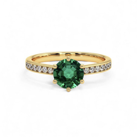 Anillo Solitaire Mi Tesoro Esmeralda Natural