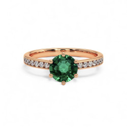 Solitaire &Eacute;meraude Mon Tr&eacute;sor - Or 18K et Diamants naturels