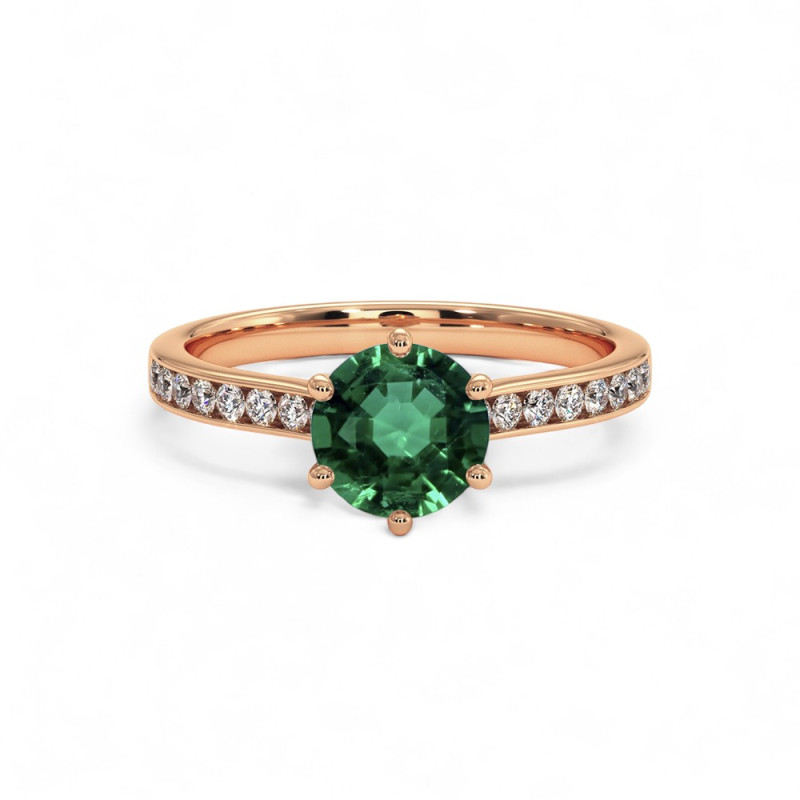 Solitaire &Eacute;meraude Mon Tr&eacute;sor - Or 18K et Diamants naturels