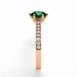 Solitaire &Eacute;meraude Mon Tr&eacute;sor - Or 18K et Diamants naturels