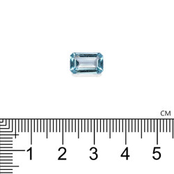 Rechthoekig geslepen Aquamarijn Teal Blauw 2.17 karaat
