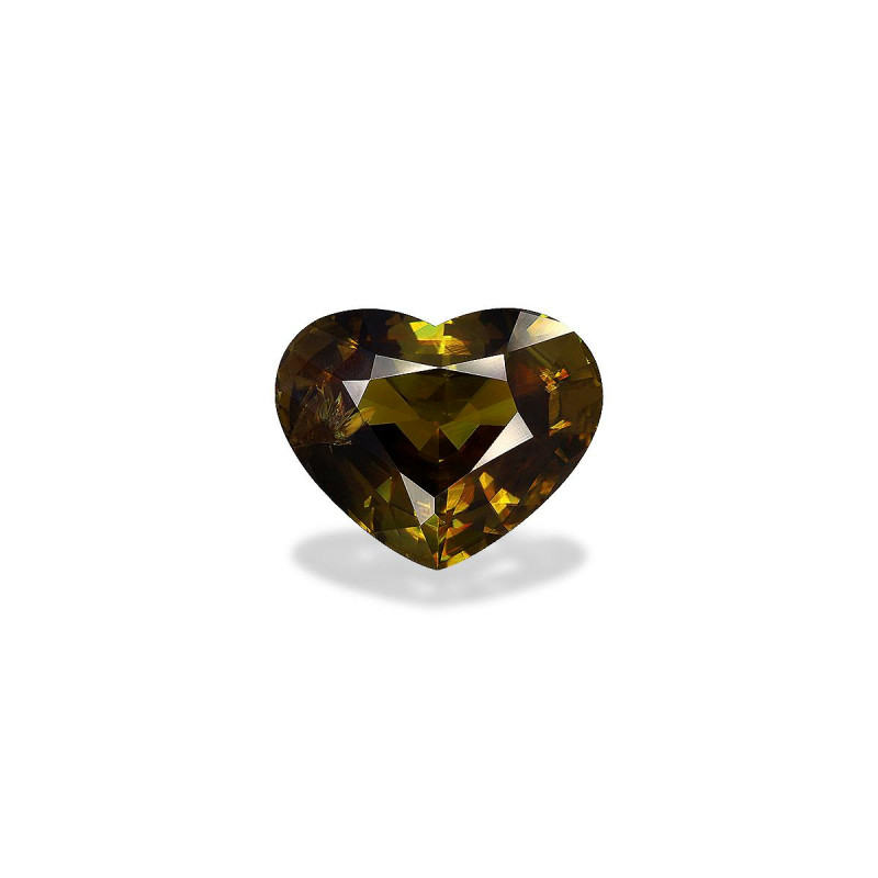 HEART-cut Sphene Moderate Yellowish Green 8.87 carats