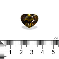 Sphene hartvormig matig geelachtig groen 8,87 karaat