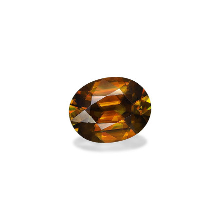 OVAL-cut Sphene Moderate Yellowish Green 6.24 carats