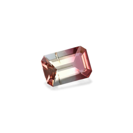 RECTANGULAR-cut bi colour tourmaline  2.74 carats