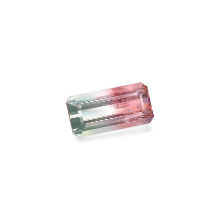 RECTANGULAR-cut bi colour tourmaline  9.65 carats