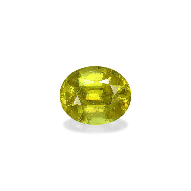 Esfena taille OVALE Moderate Yellowish Green 4.77 carats