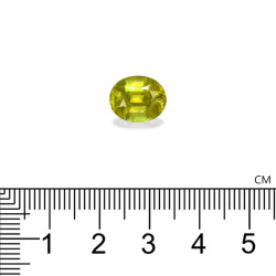OVAL-cut Sphene Moderate Yellowish Green 4.77 carats