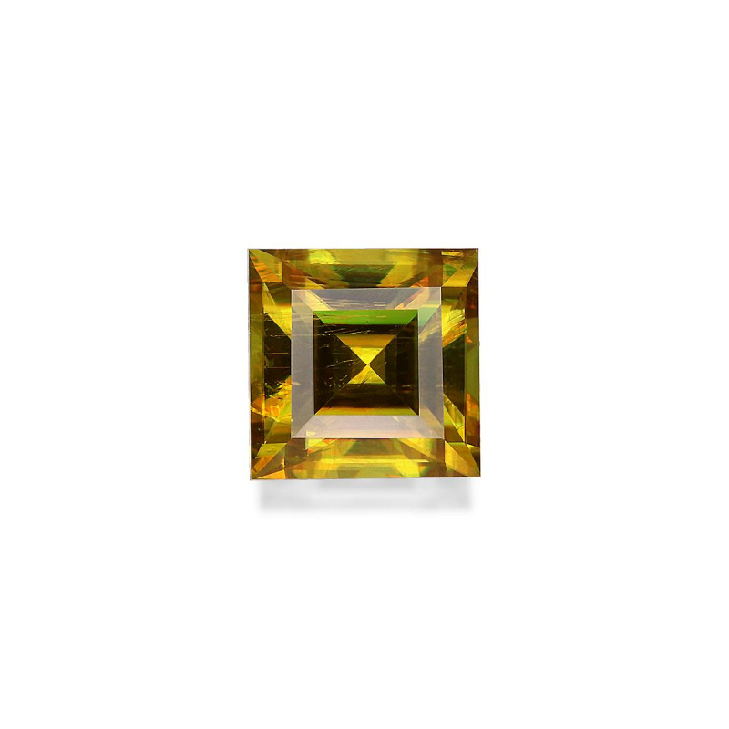 SQUARE-cut Sphene Moderate Yellowish Green 1.57 carats