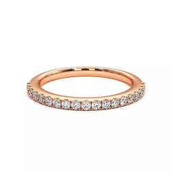 LOVE Halve Alliancering met Diamanten in 18K Ros&eacute;goud