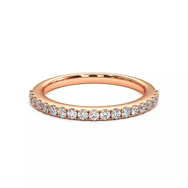 LOVE Halve Alliancering met Diamanten in 18K Ros&eacute;goud