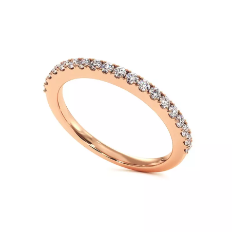 Vente flash : Demi Alliance Diamants LOVE Diamants Blancs Or Rose