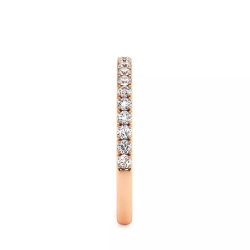 LOVE Halve Alliancering met Diamanten in 18K Ros&eacute;goud