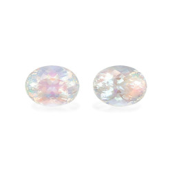 rainbow moonstone الحجم بيضاوي أبيض 17.74 