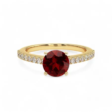 Anillo de Aniversario ENERO ELLE Granate