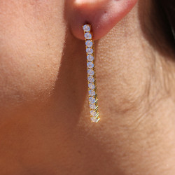 Pendientes colgantes de 1 fila – Oro de 18K y diamantes