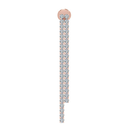 Boucles d'Oreilles Diamants Pendantes Promesse 2 Rangs